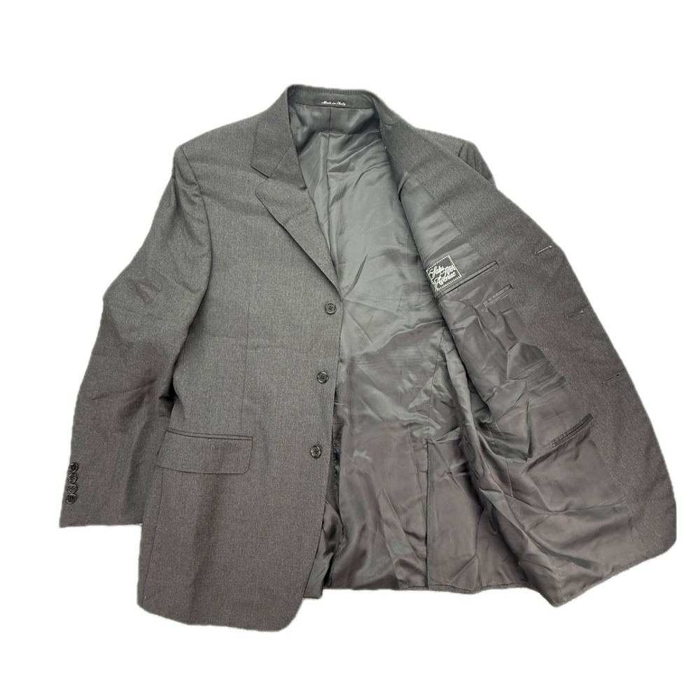 Canali Men's Charcoal Gray Wool Suit Blazer Jacket Made in Italy Size 52R